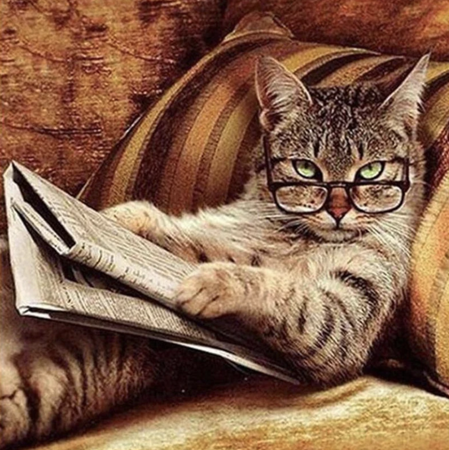 The bespectacled cat from Alex’s Smartcat joke